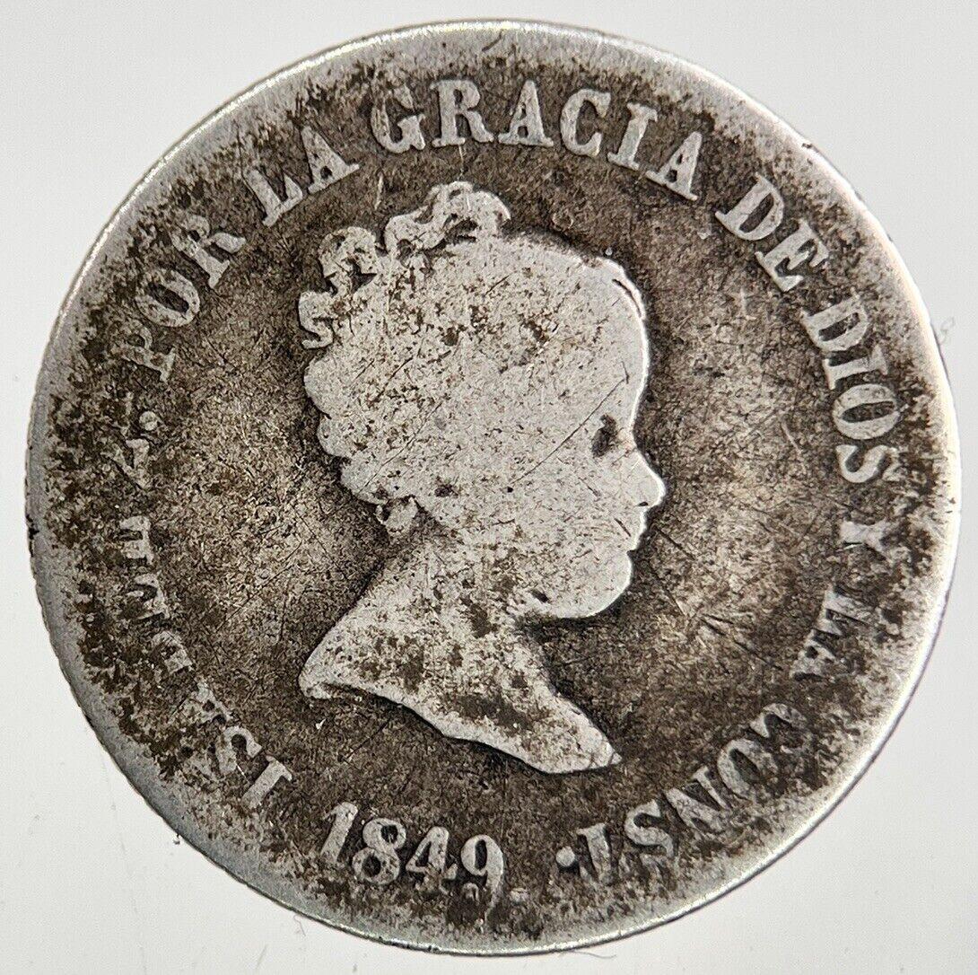 1849 Spain 2 Reales Silver Coin | Collectable Grade