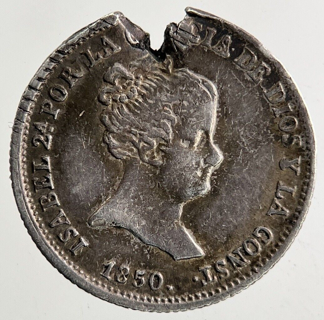 1850 Spain 1 Real Silver Coin | Fine Collectable Grade
