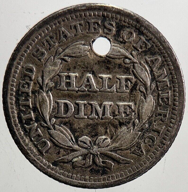 1853 US USA Half-Dime Silver Coin | Fine Collectable Grade | a5409