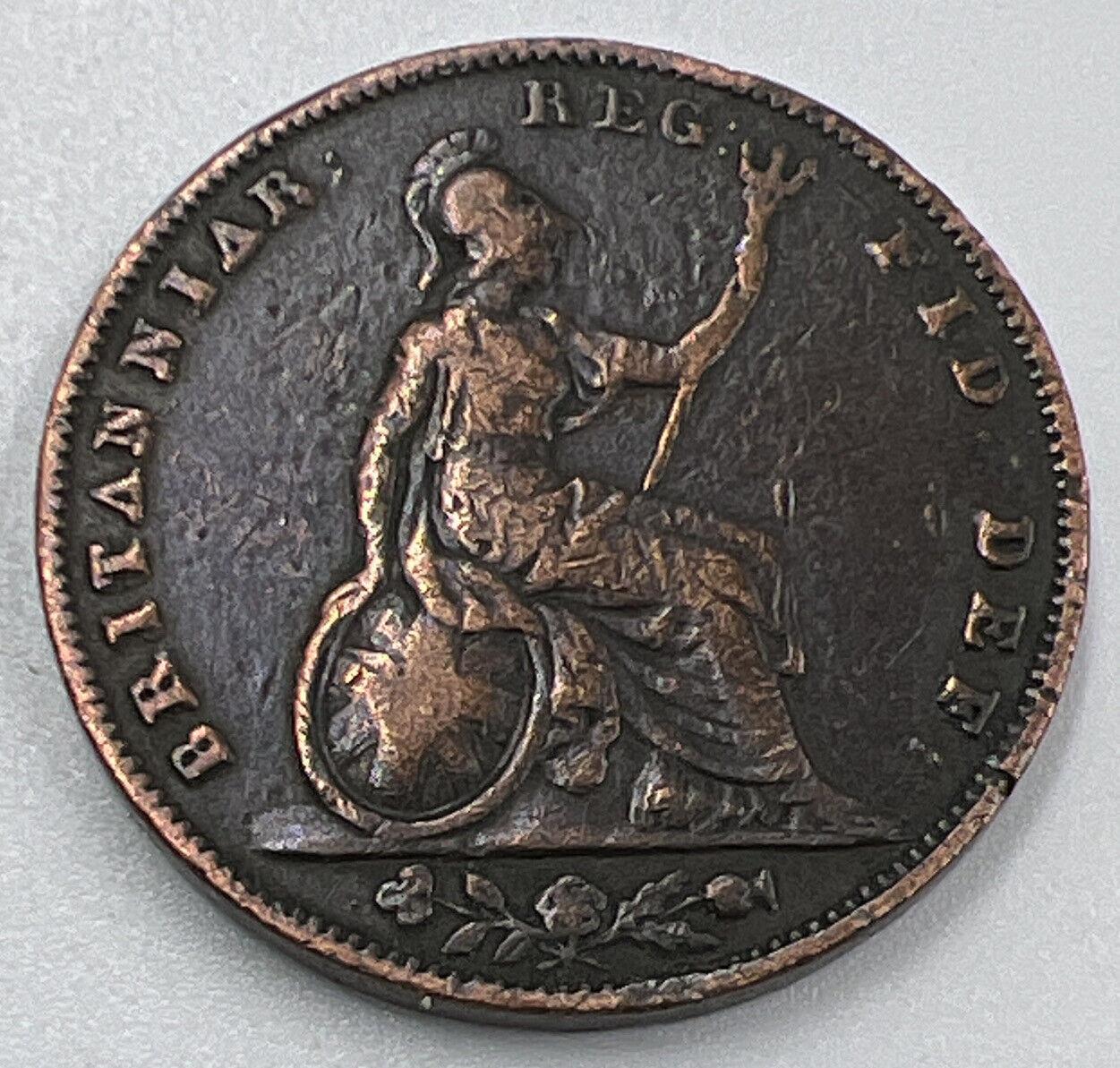 1853 Victoria Farthing | British Copper Coin | Collectable Grade | a1290
