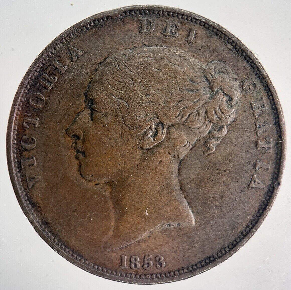 1853 Victoria One Penny Coin | Fine Collectable Grade | a1942