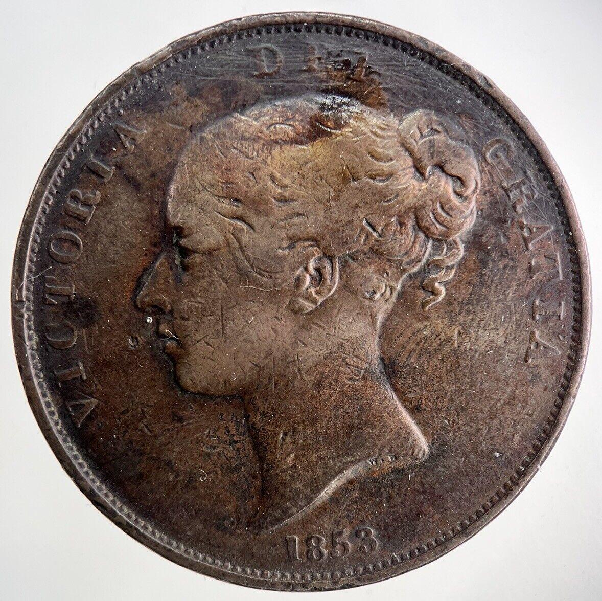 1853 Victoria One Penny Coin | Fine Collectable Grade