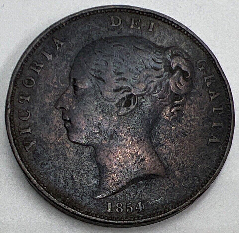 1854 Penny | British Copper Coin | Queen Victoria | Collectable Grade | a603