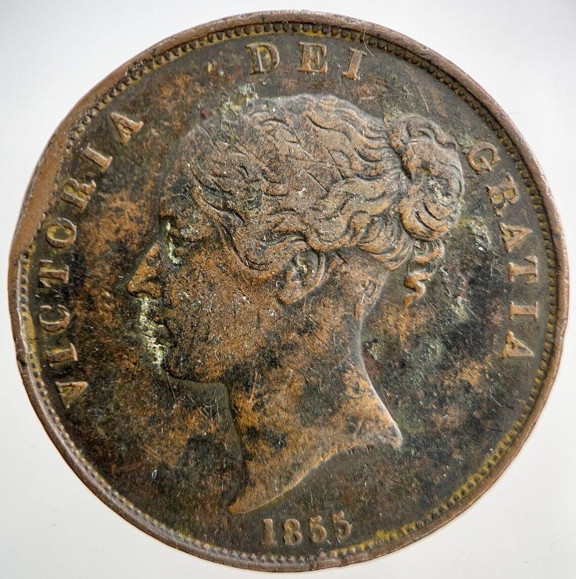 1855 Penny | British Copper Coin | Queen Victoria | Collectable Grade | a702