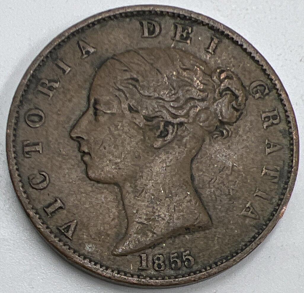 1855 Victoria Half-Penny | British Coin | Fine Collectable Grade | a1197