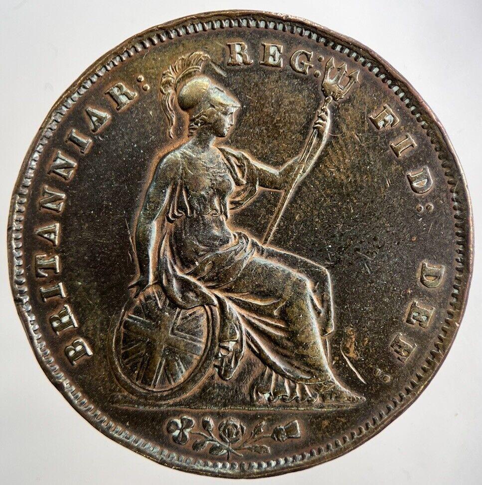 1855 Victoria One Penny Coin | Very Fine Grade | a5277