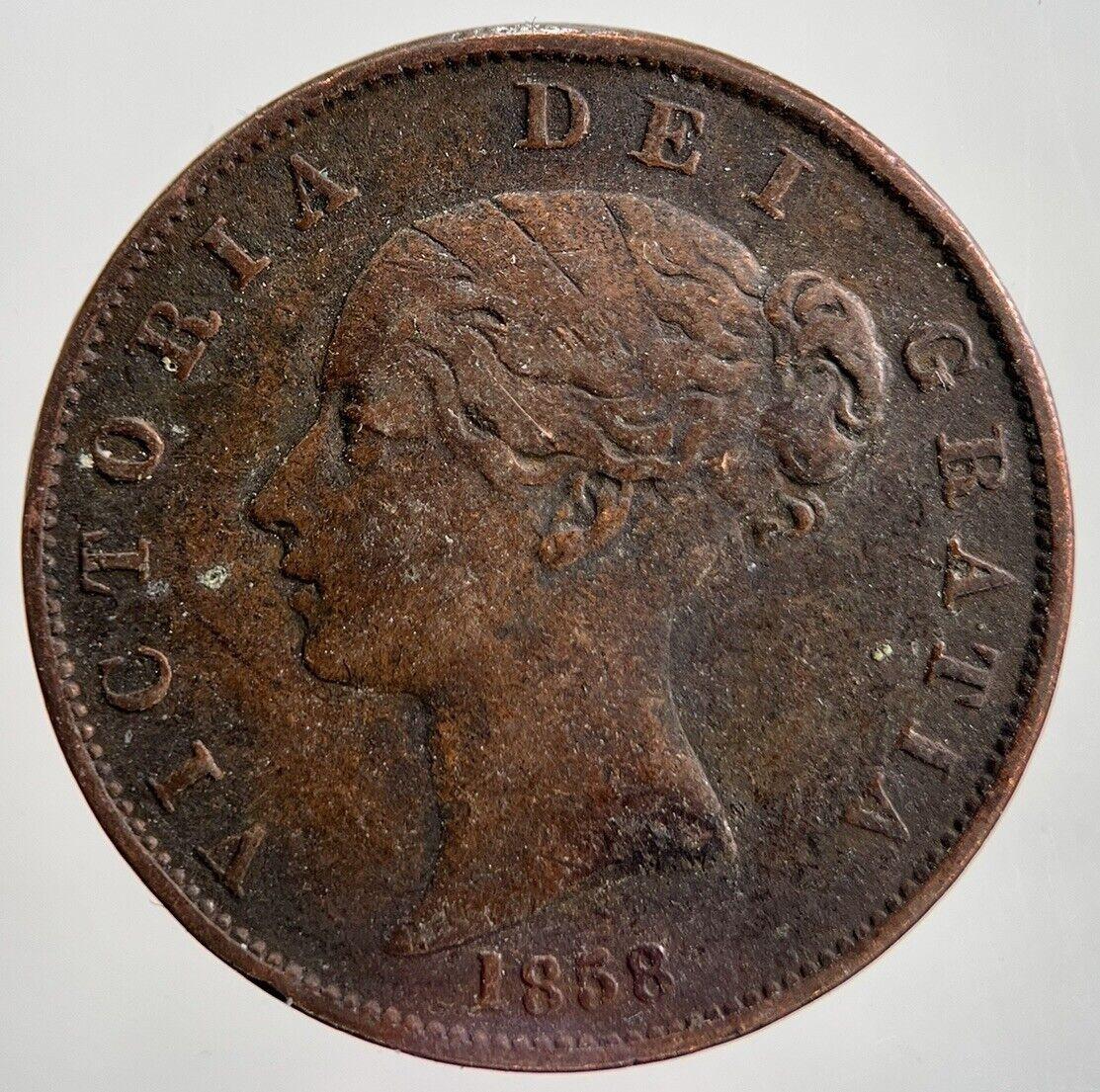 1858 Victoria Half-Penny Coin | Fine Collectable Grade | a2251