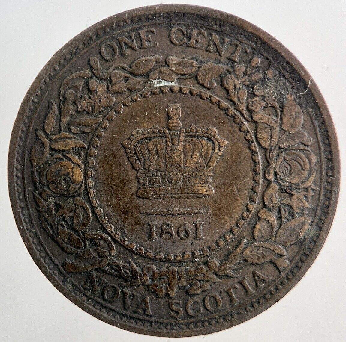 1861 Canada Nova Scotia 1 Cent Coin | Fine Collectable Grade