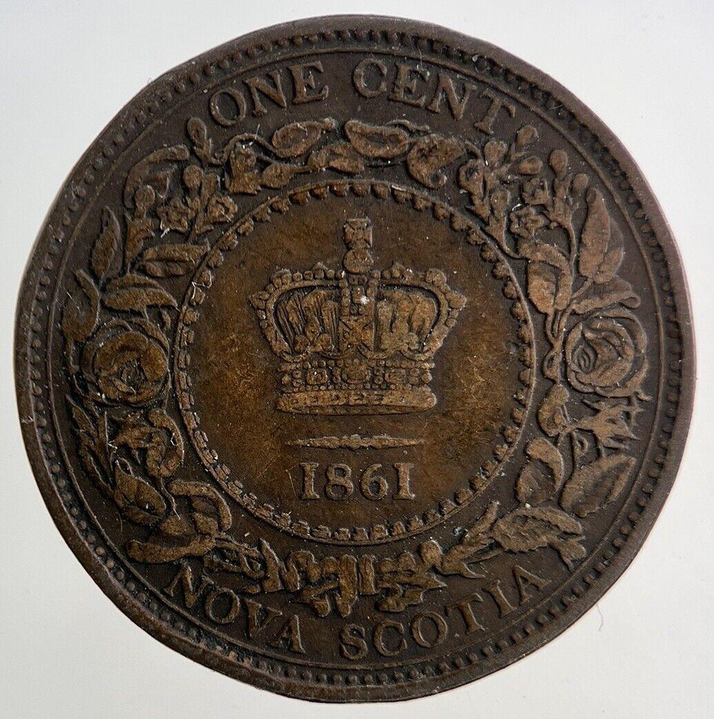 1861 Canada Nova Scotia 1 Cent Coin | Fine Collectable Grade