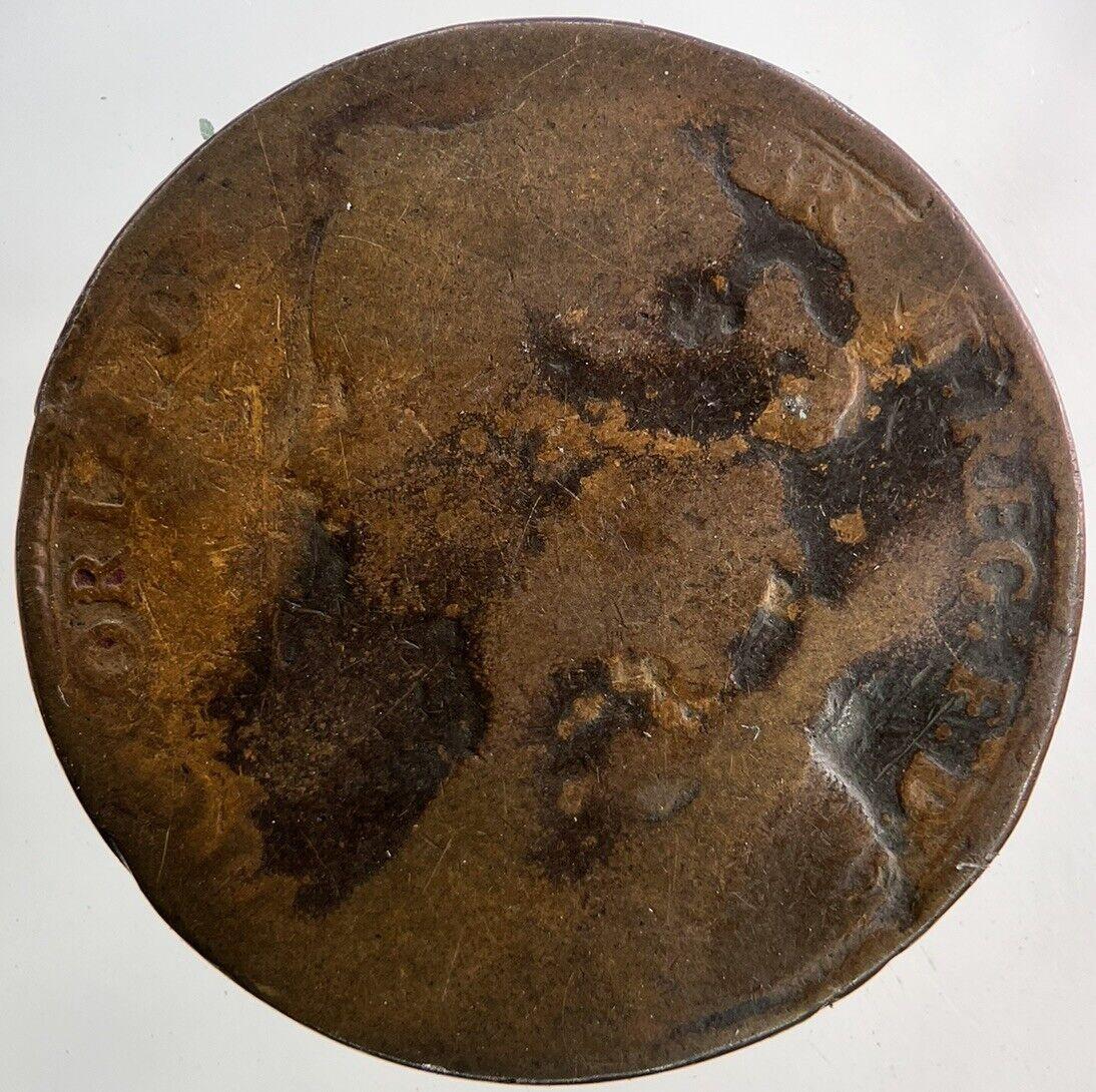 1860 Victoria One Penny Coin | Fair Grade