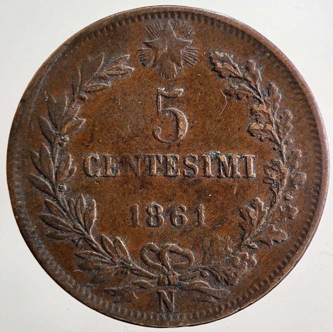 1861 Italy 5 Centesimi Coin | Fine Collectable Grade | a5088