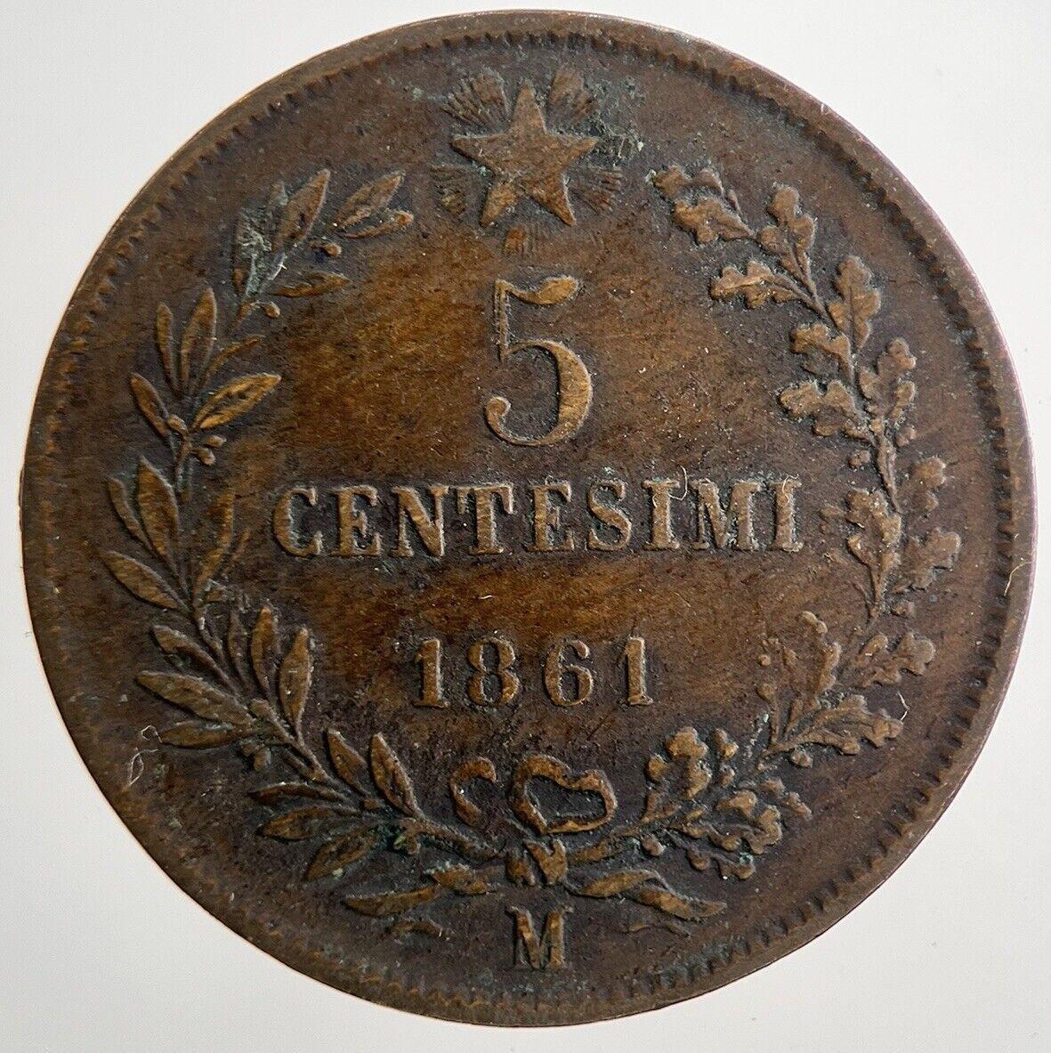 1861 Italy 5 Centesimi Coin | Fine Collectable Grade | a6891