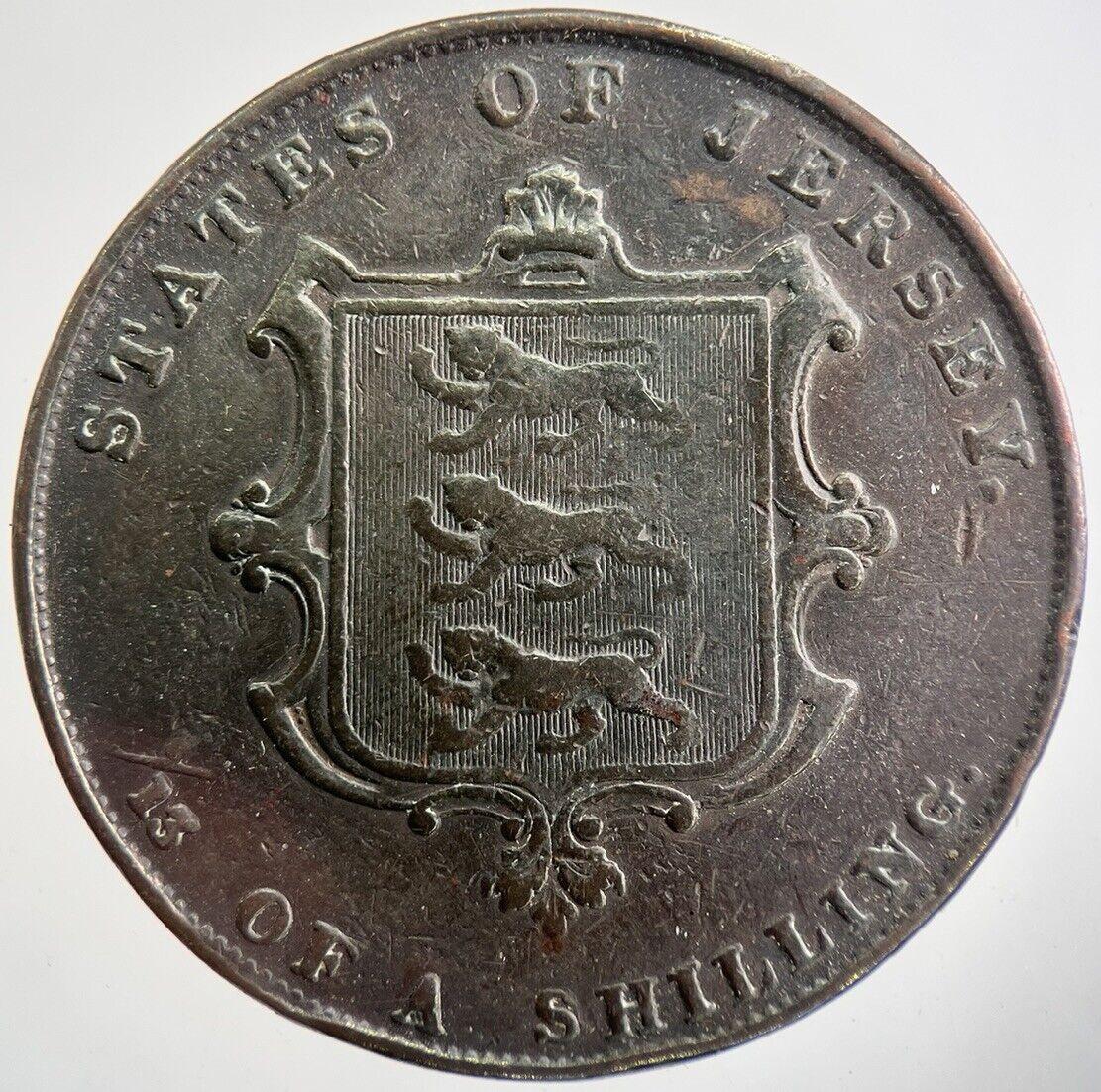 1861 Jersey 1/13th One-Thirteenth-Shilling Coin | Collectable Grade | a7483