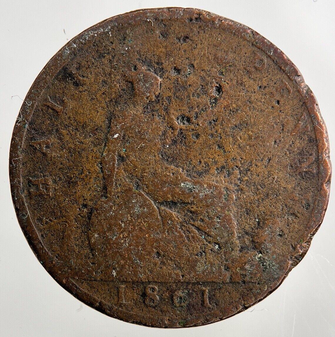 1861 Victoria Half-Penny Coin | Collectable Grade