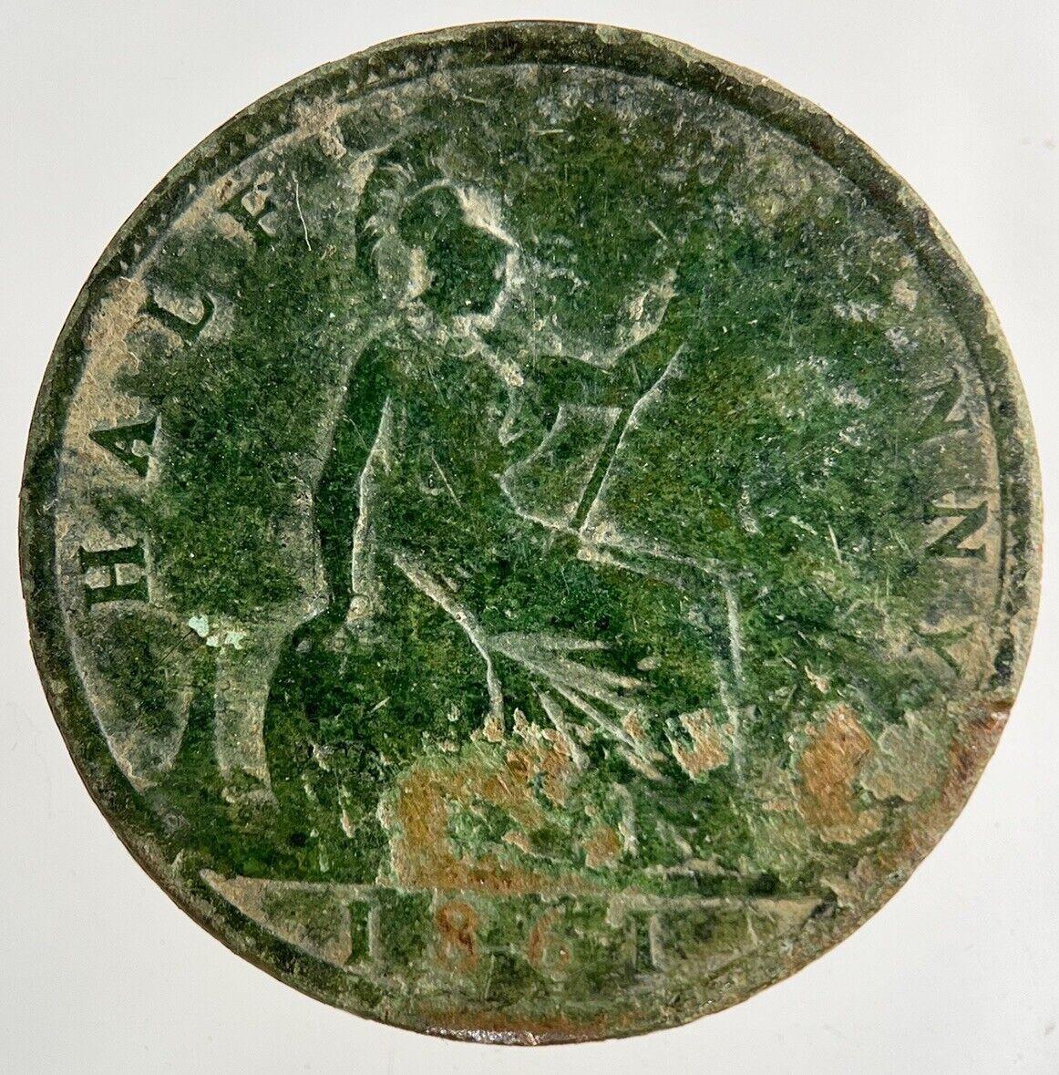 1861 Victoria Half-Penny Coin | Collectable Grade