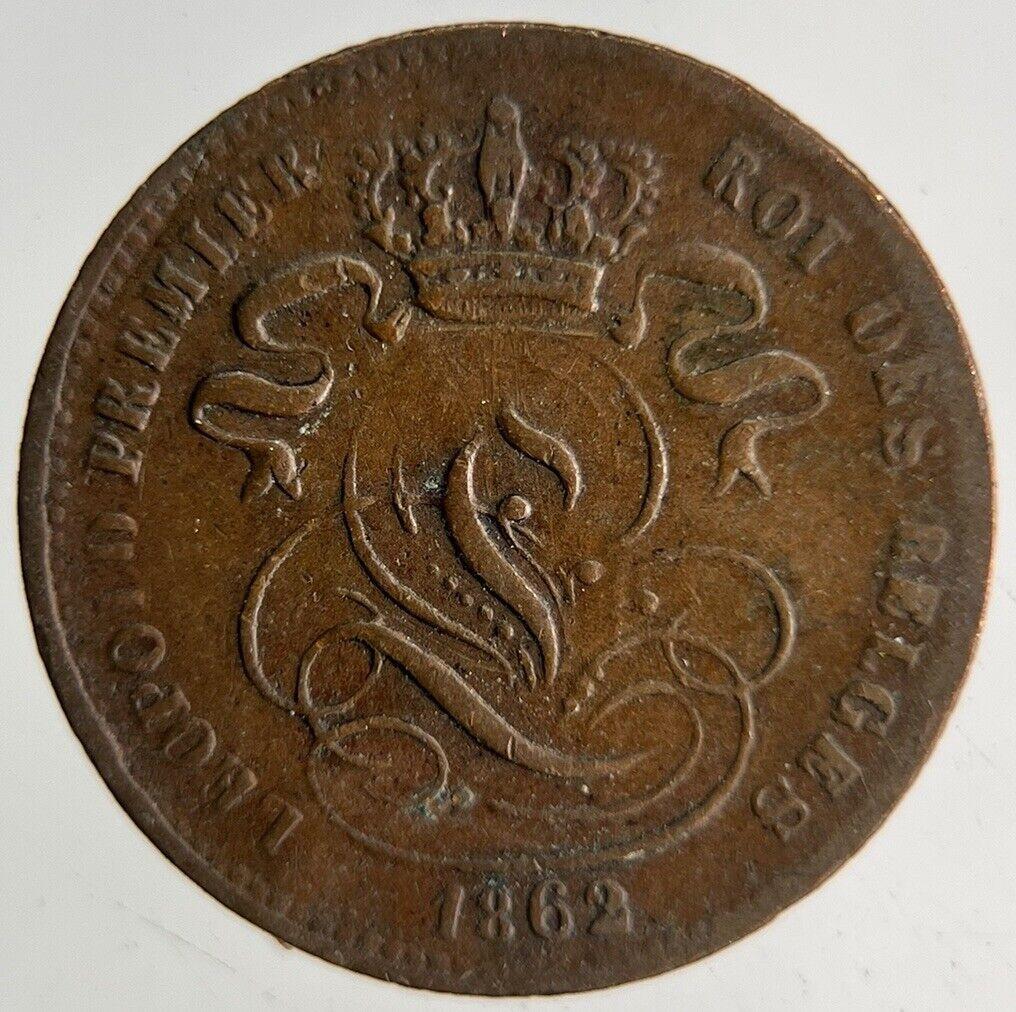 1862 Belgium 1 Cent Coin | Fine Collectable Grade