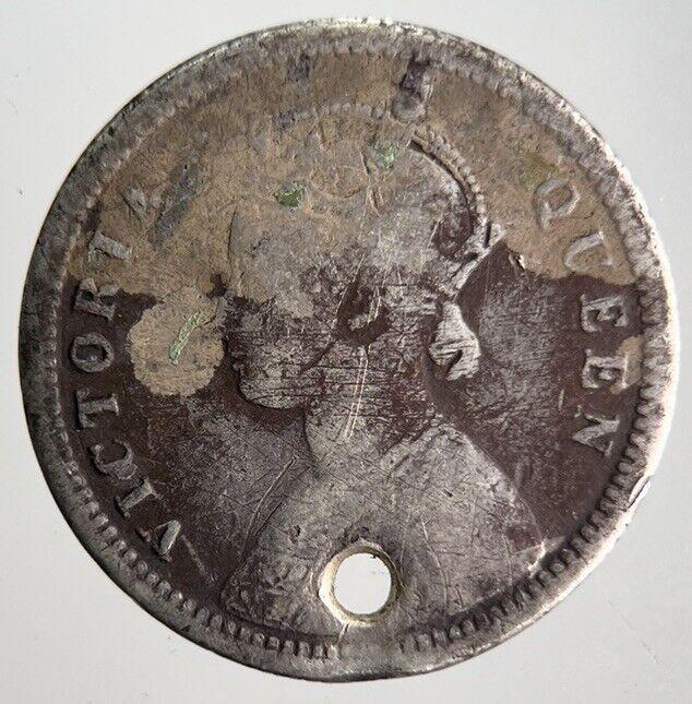 1862 India 1/4 Quarter Rupee Silver Coin | Collectable Grade | a4118