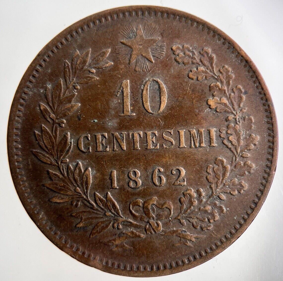 1862 Italy 10 Centesimi Coin | Fine Collectable Grade