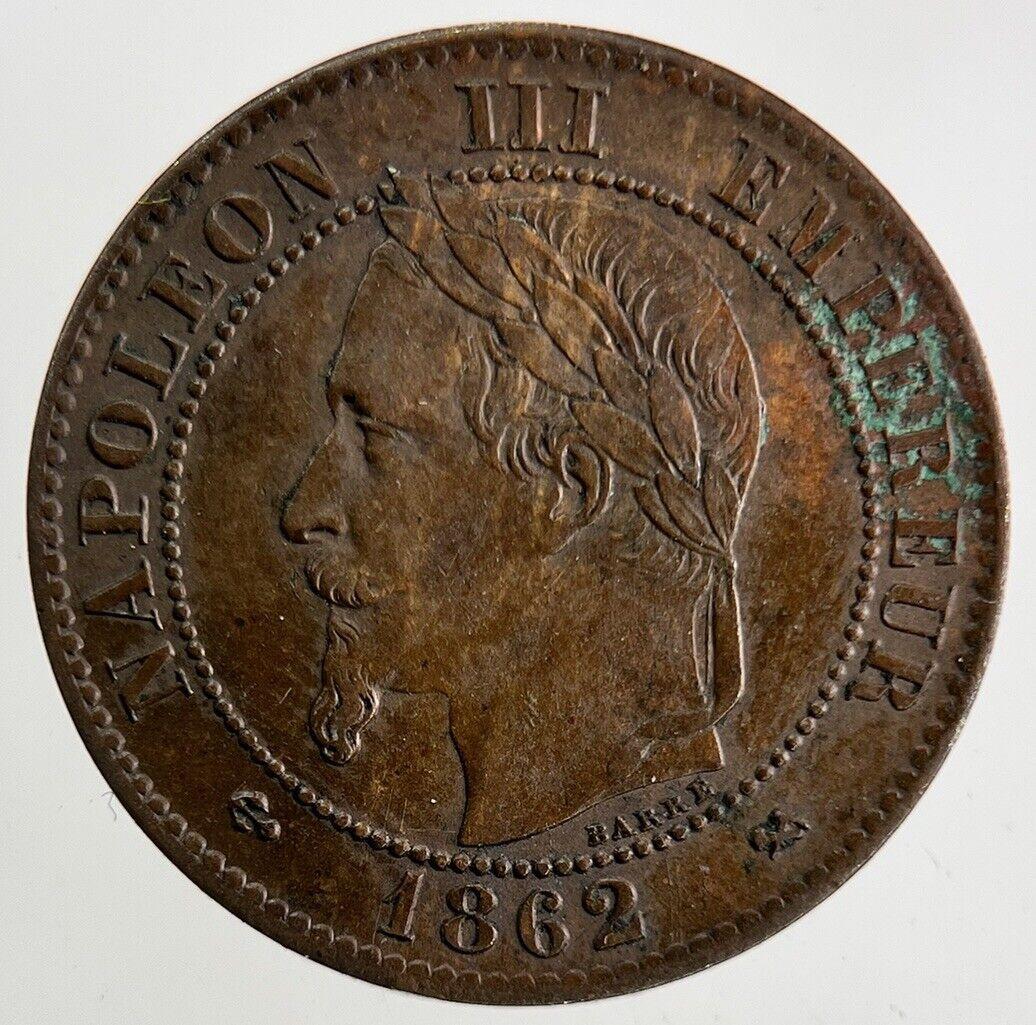 1862 France 2 Centimes Coin | Very High Grade