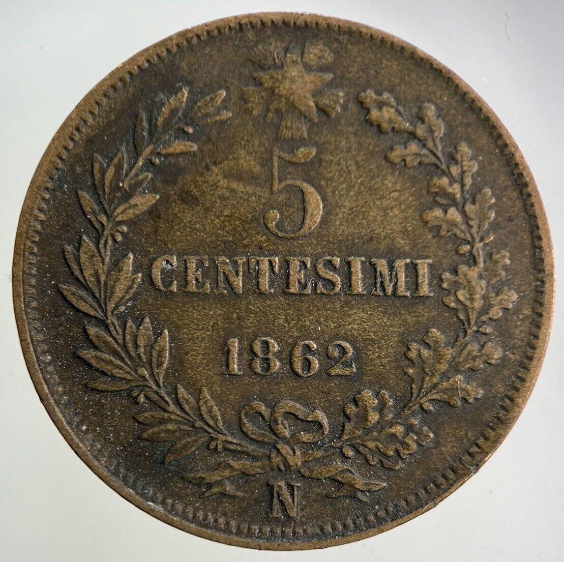 1862 Italy 5 Centesimi Coin | Fine Collectable Grade