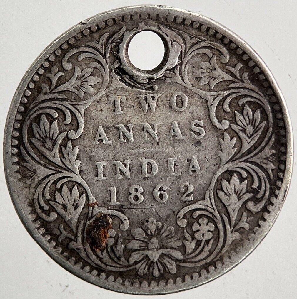 1862 Victoria 2 Anna Silver Coin | Collectable Grade | a5437