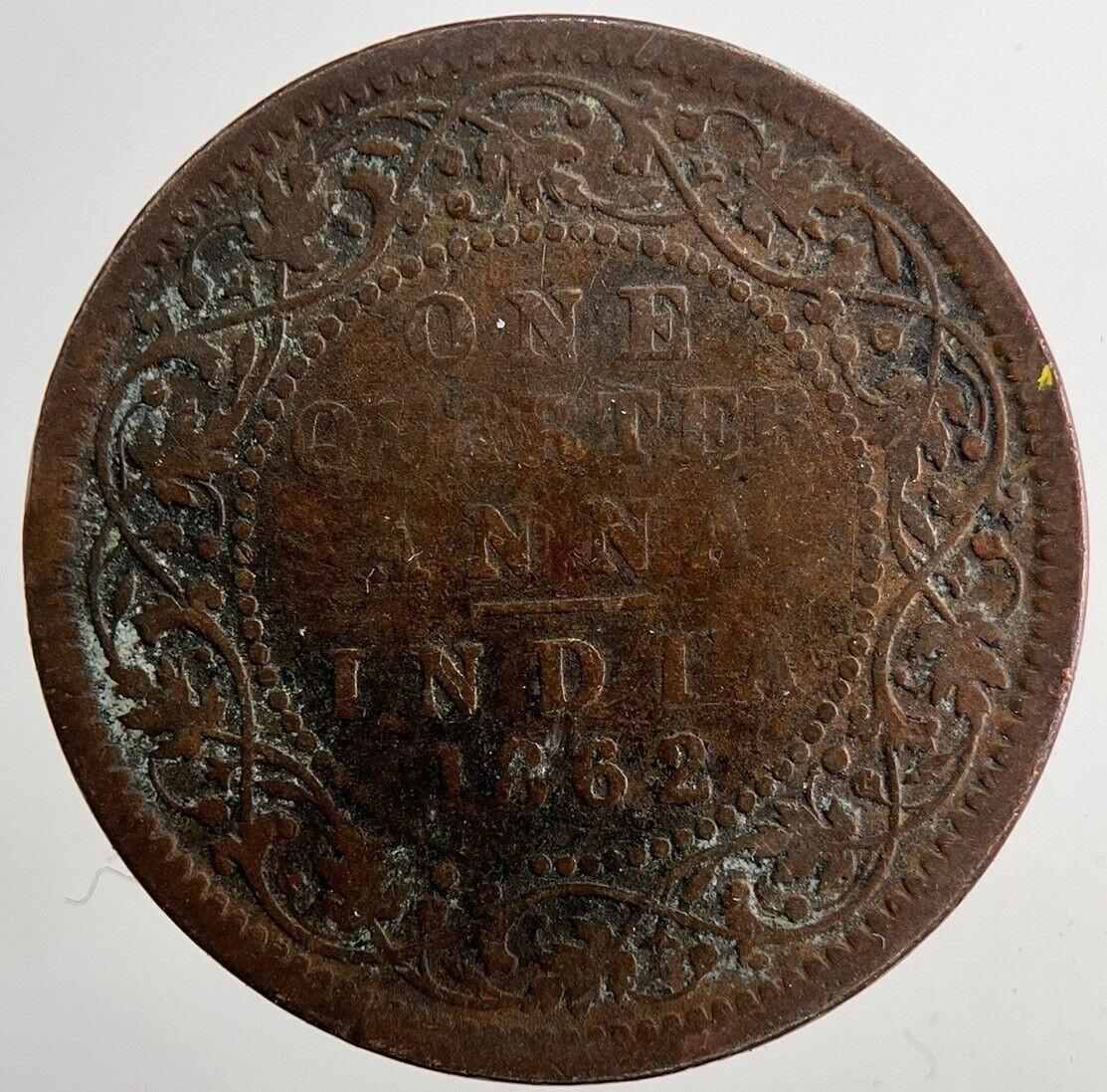 1862 Victoria One Quarter 1/4 Anna Coin | Collectable Grade