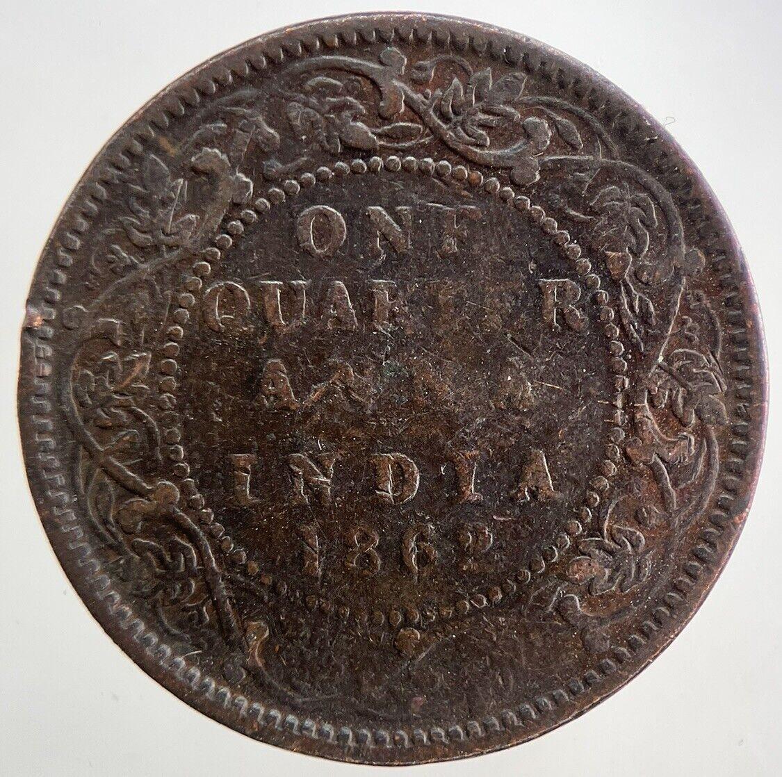 1862 India 1/4 Quarter Anna Coin | Collectable Grade