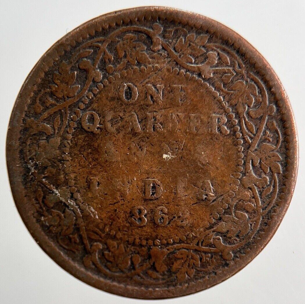 1862 India 1/4 One Quarter Anna Coin | Fair Grade | a3371
