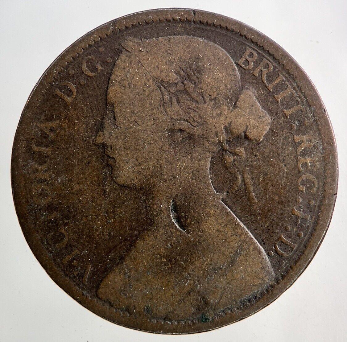 1862 Victoria One Penny Coin | Fair Grade