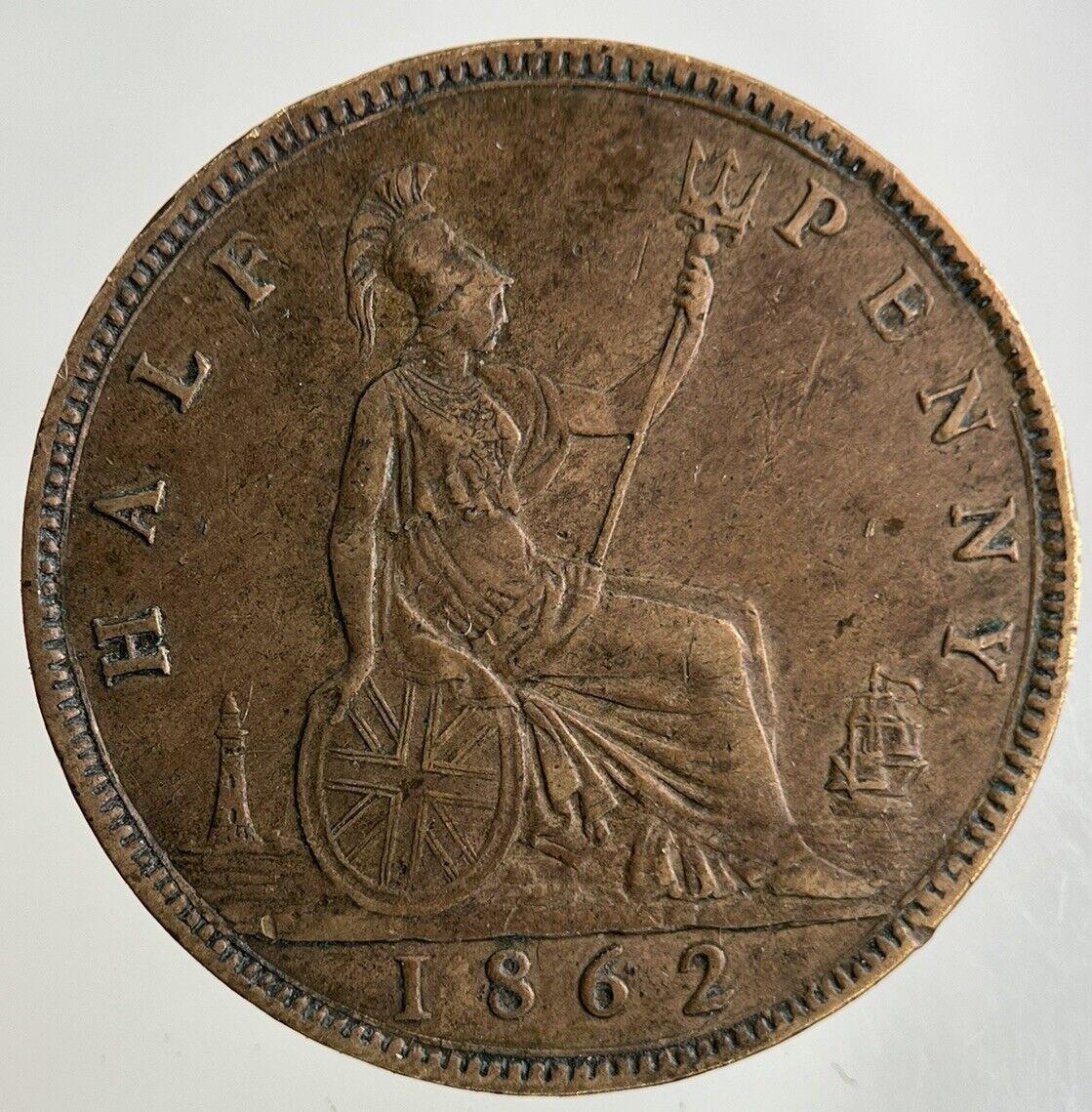 1862 Victoria Half-Penny Coin | Very High Grade