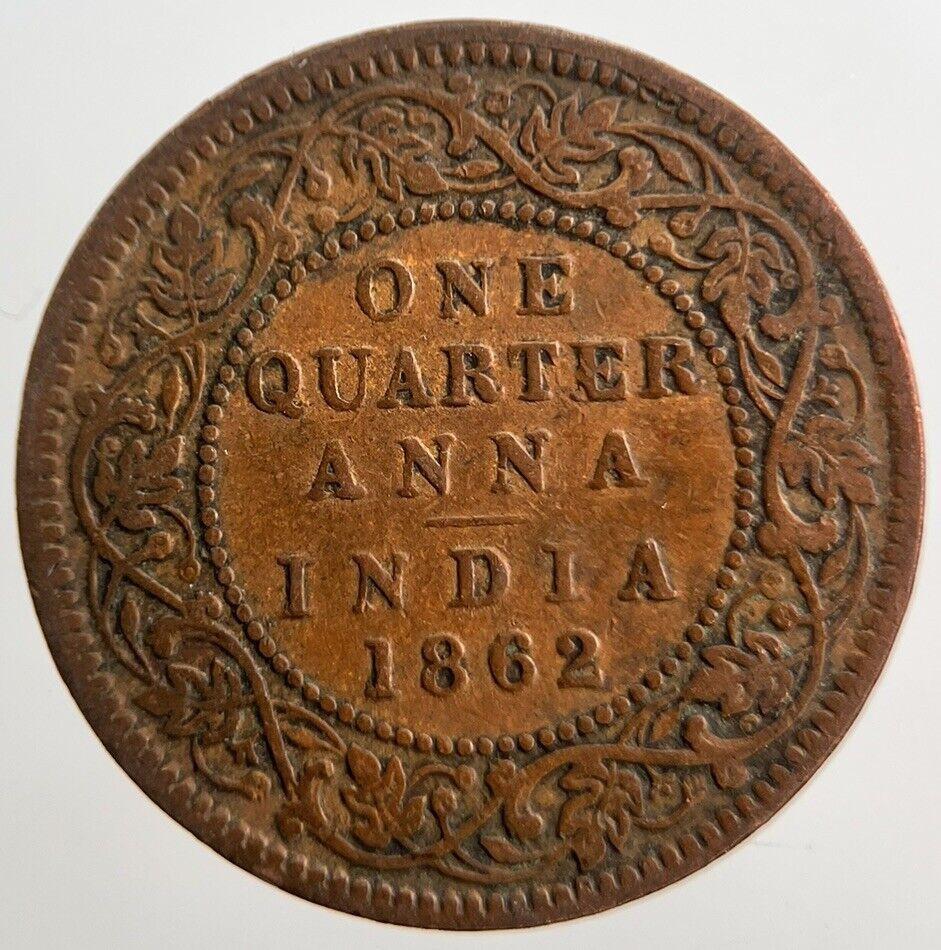 1862 India Quarter 1/4 Anna Coin | Very High Grade | a1749