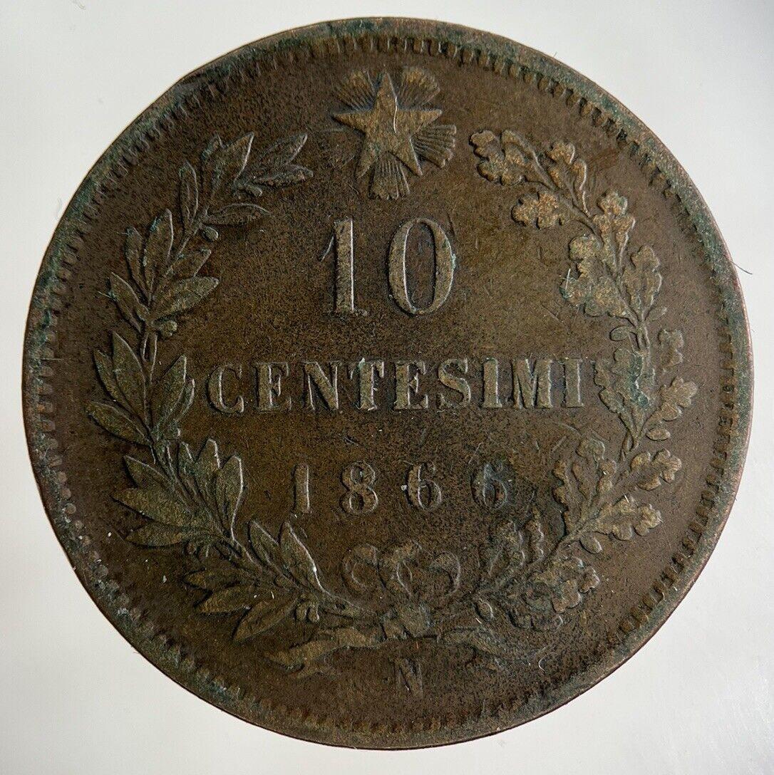 1866 Italy 10 Centesimi Coin | Fine Collectable Grade