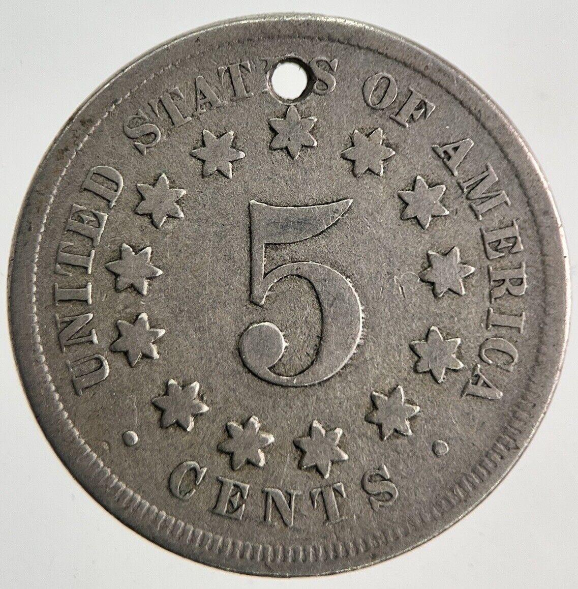 1867 US USA Shield Nickel Coin | Fine Collectable Grade