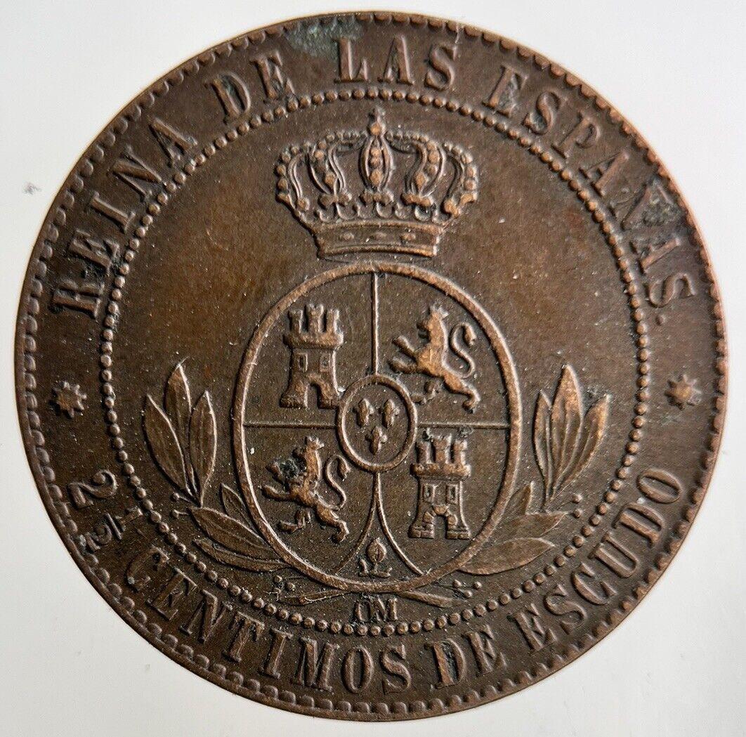 1867 Spain 2 1/2 Centimos Coin | Fine Collectable Grade
