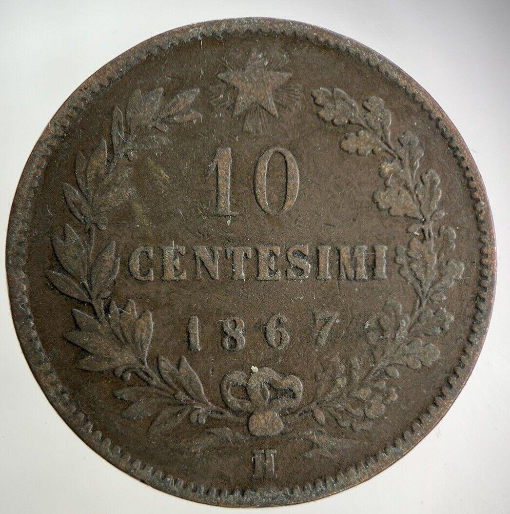 1867 Italy 10 Centesimi Coin | Fine Collectable Grade
