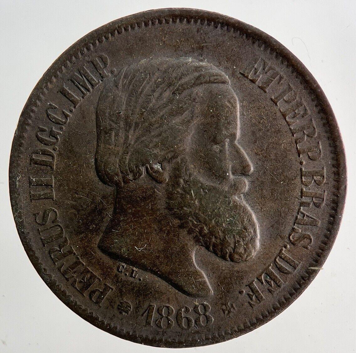 1868 Brazil 20 Reis Coin | Very High Grade