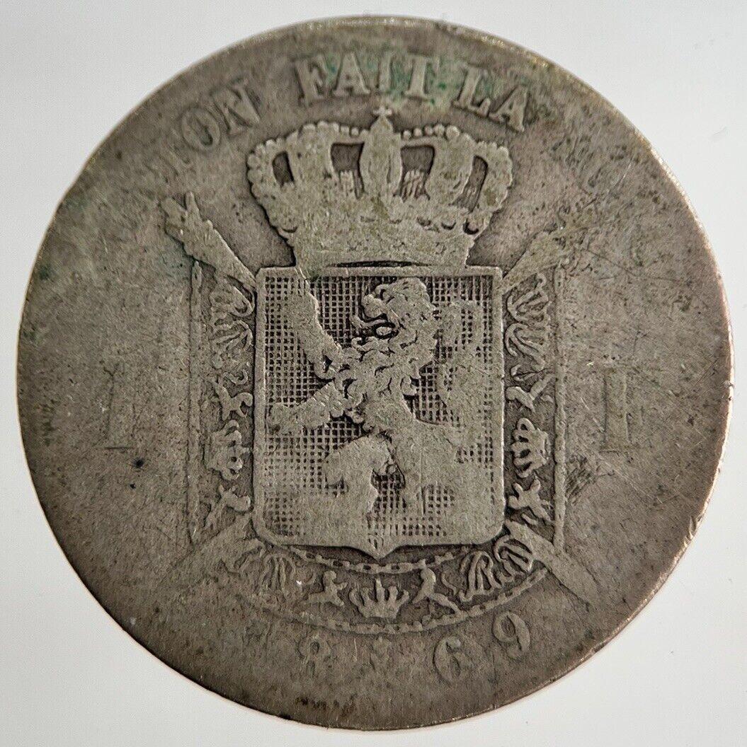 1869 Belgium 1 One Franc Silver Coin | Collectable Grade | a8422
