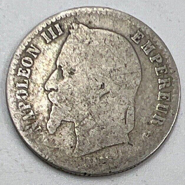 1867-A 50 Centimes Napoleon III France Silver Coin | Fair Grade