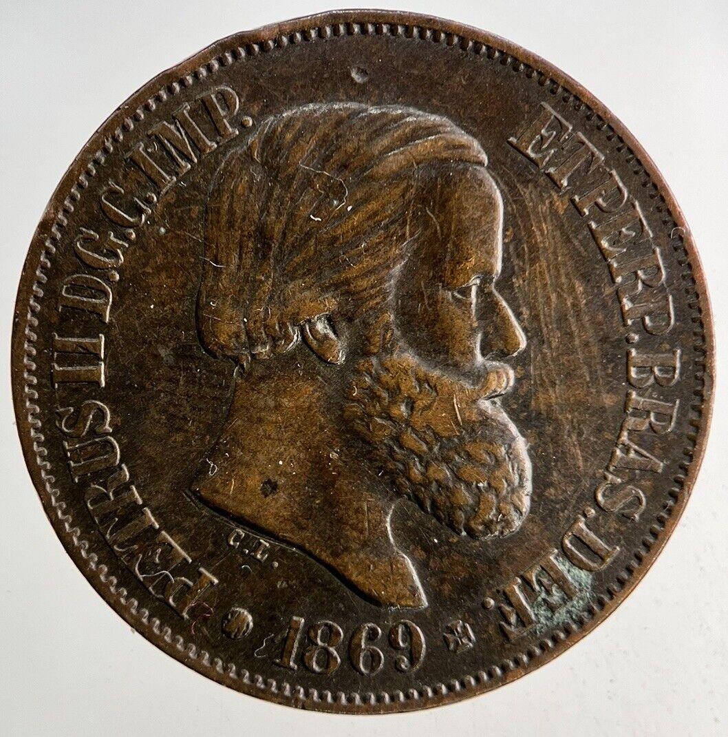 1869 Brazil 20 Reis Coin | Very High Grade