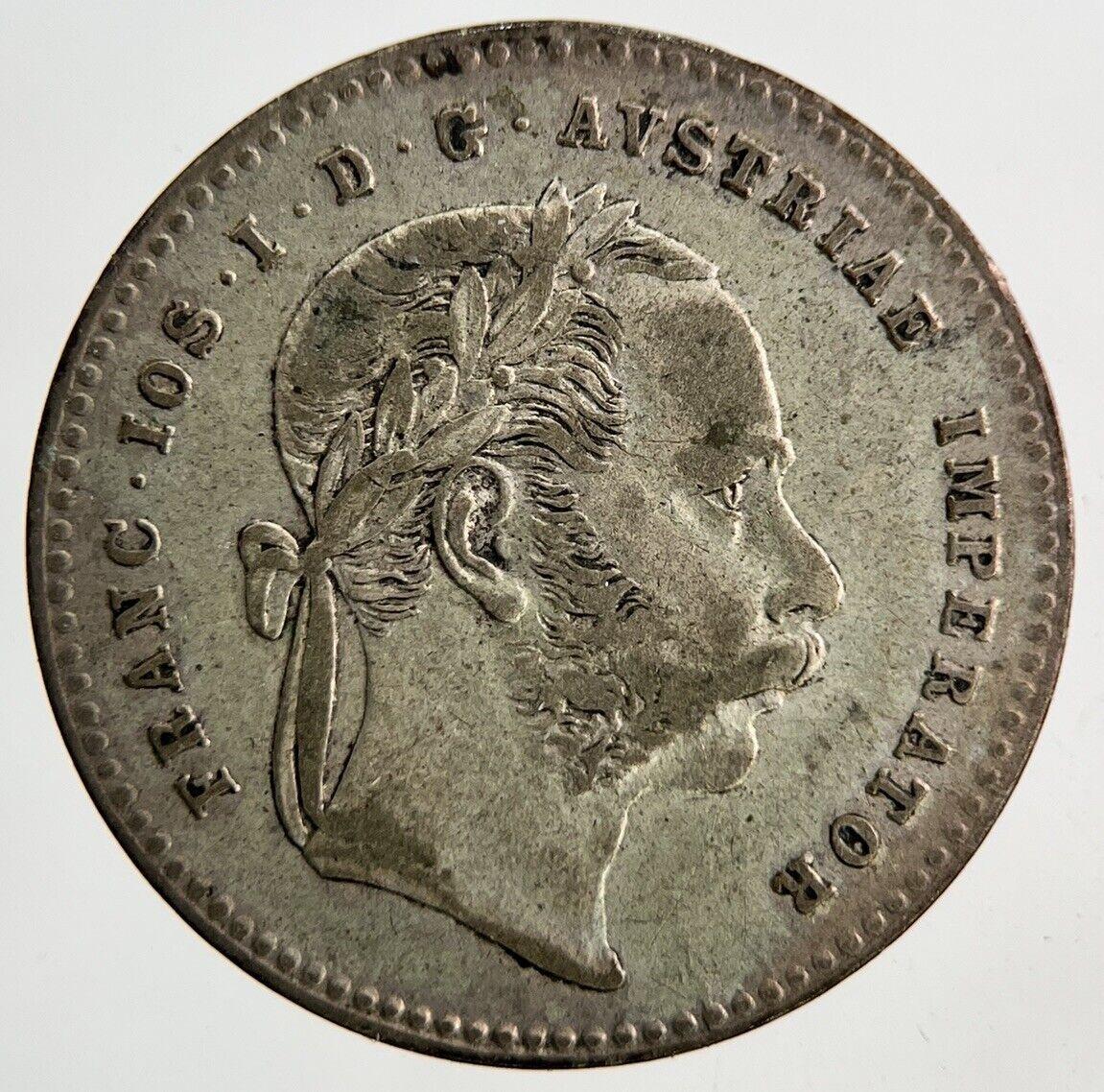 1868 Austria Hungary 20 Kreuzer Silver Coin | Fine Collectable Grade