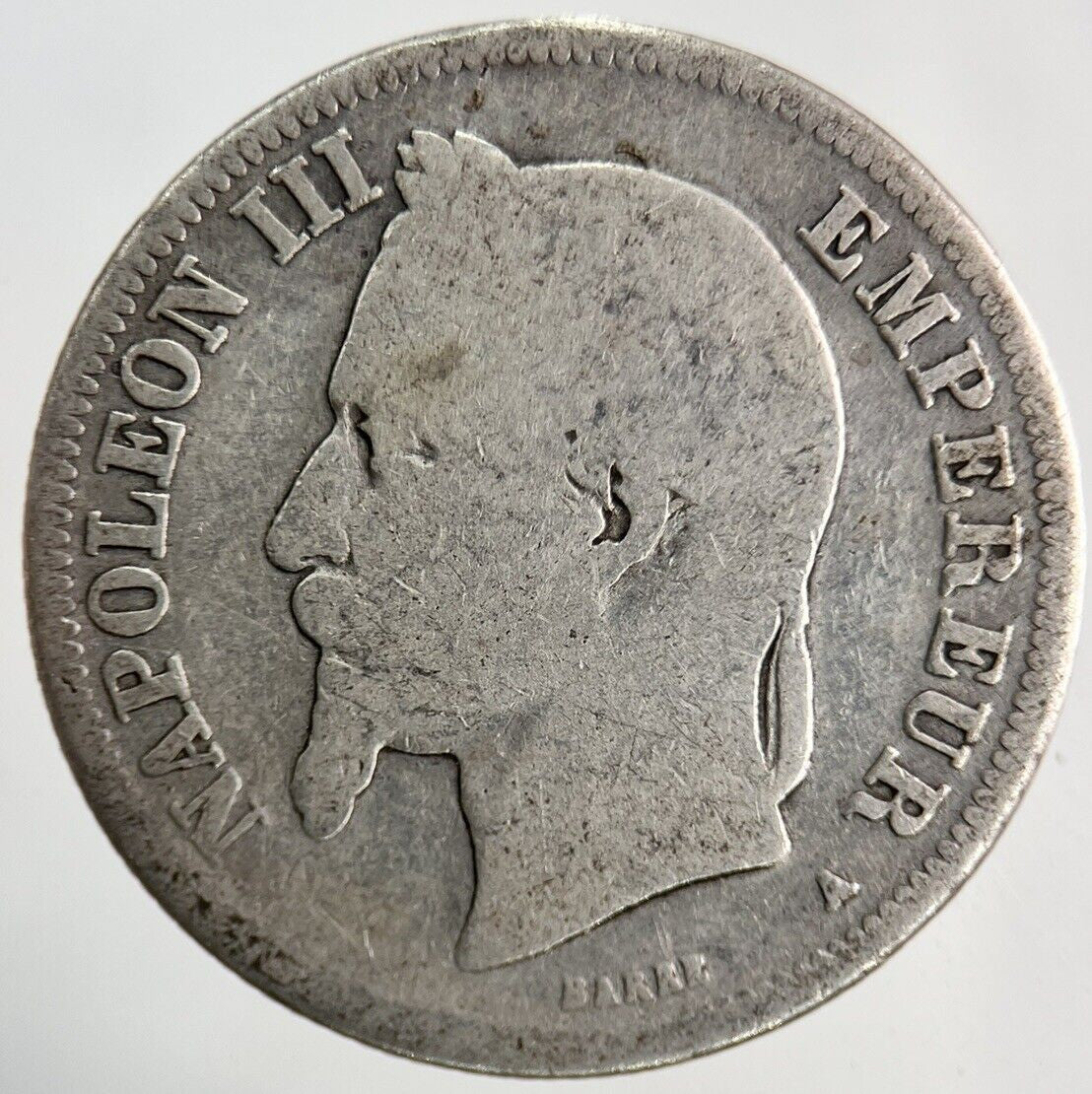 1868 France 2 Franc Silver Coin | Fair Grade