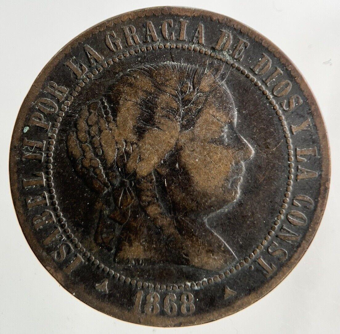 1868 Spain 2 1/2 Centimos Coin | Fine Collectable Grade