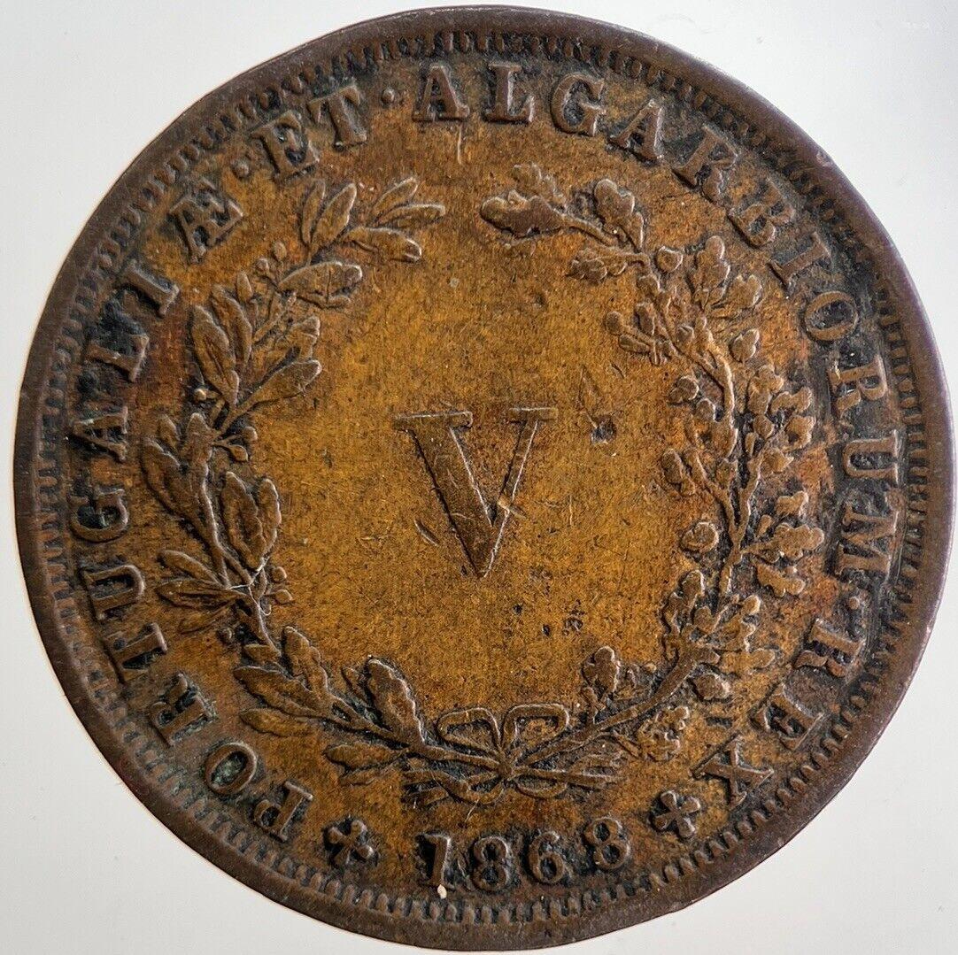 1868 Portugal V 5 Reis Coin | Very High Grade | a5547