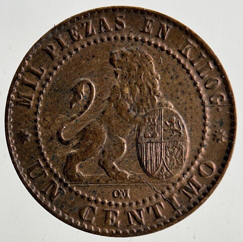 1870 Spain 1 Un Centimo Coin | Very High Grade