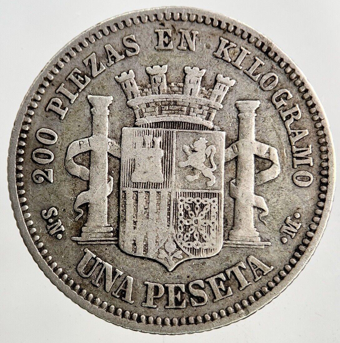 1870 Spain 1 Una Peseta Silver Coin | Fine Collectable Grade