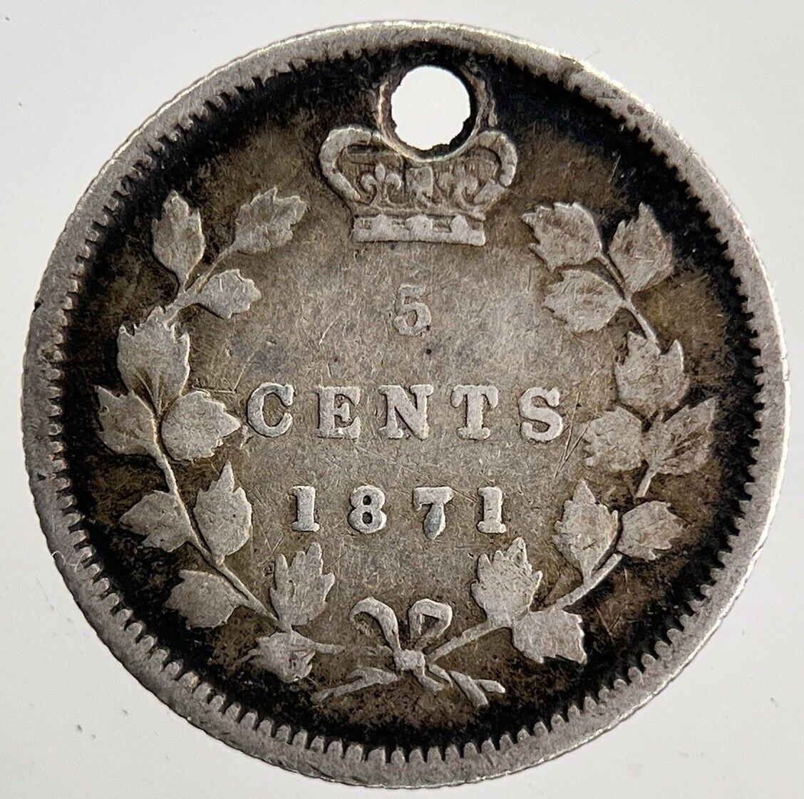 1871 Canada 5 Cents Silver Coin | Very High Grade | a6504