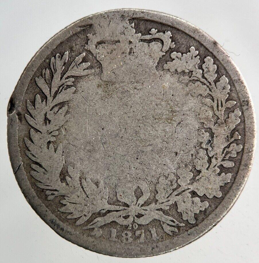 1871 Victoria Shilling Silver Coin | Fair Grade