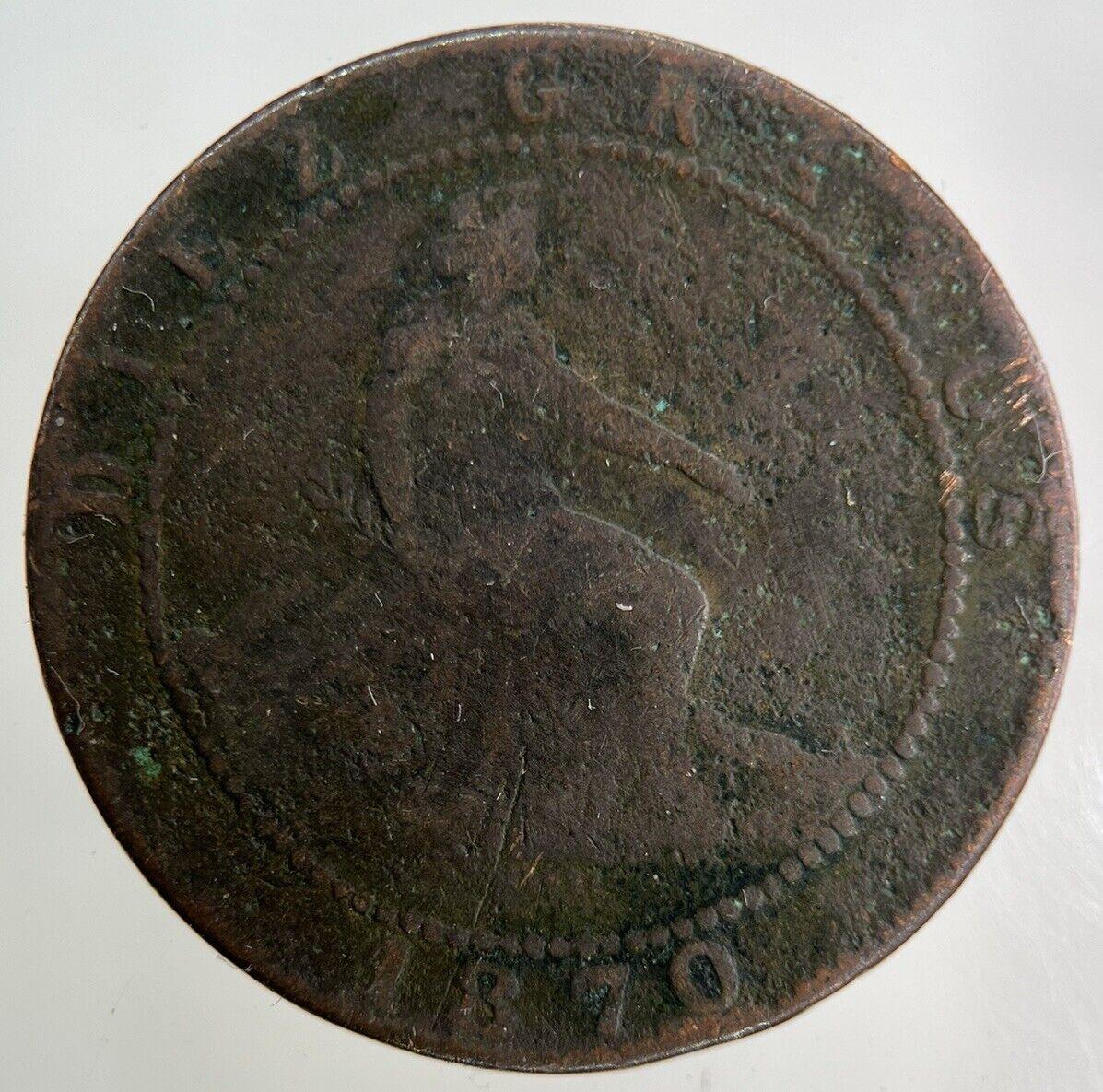 1870 Spain 10 Centimos Coin | Fair Grade