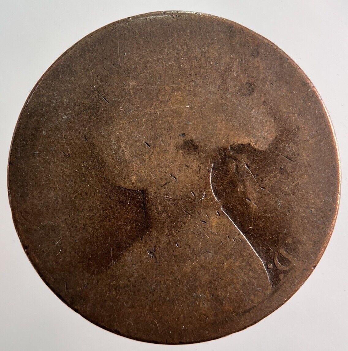 1870 Victoria One Penny Coin | Worn Grade