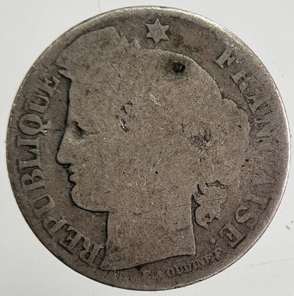 1873 France 50 Centimes Silver Coin | Worn Grade